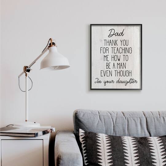 Stupell Industries Dad Thank You Phrase Family Daughter Humor Framed Giclee Art